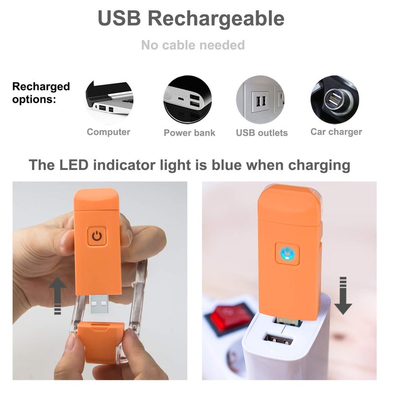 HONWELL Rechargeable Book Light, Clip On LED Reading Lights for Kids Reading in Bed, 3 Brightness Levels Dimmable Bookmark Light for Eye-Protection, Portable Reading Lamp for Bookworms, Travel(Orange) - Image 5